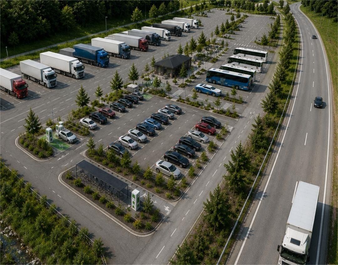 Pri Obircu ureditev parkirišča za tovorna vozila in avtobuse 