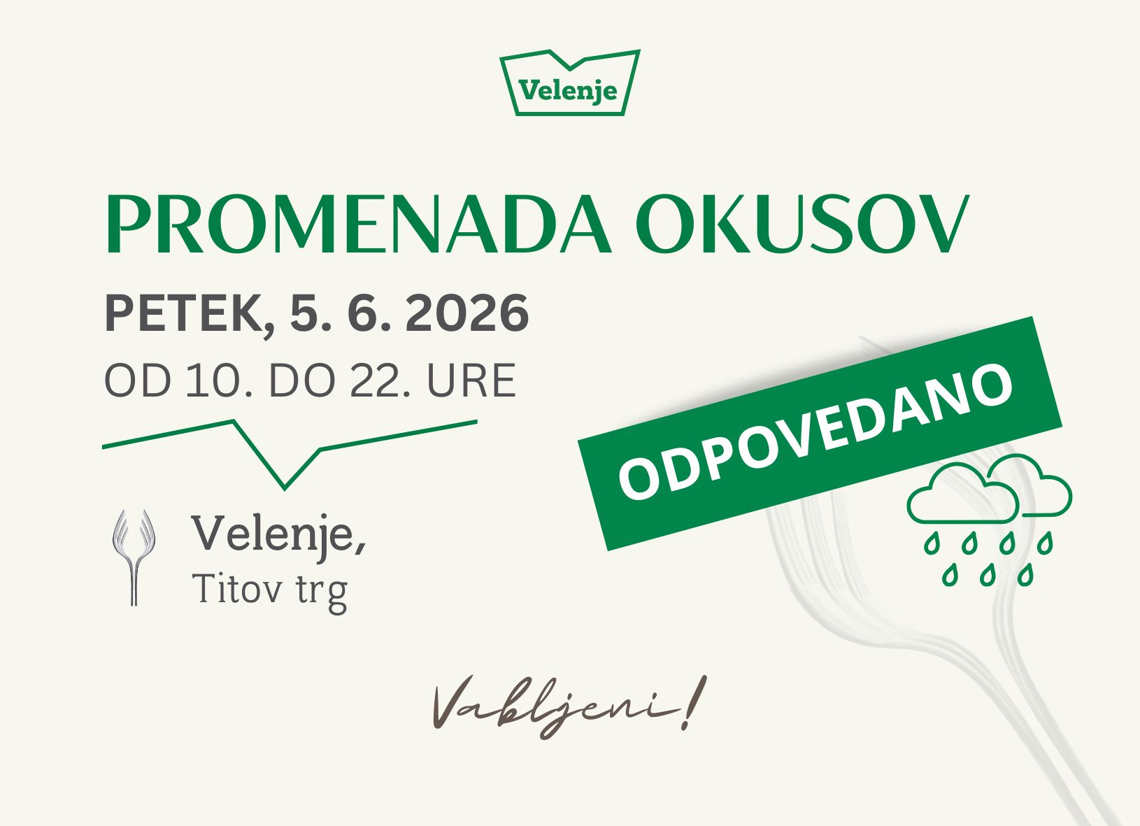 Promenada okusov // ODPOVEDNO zaradi slabega vremena