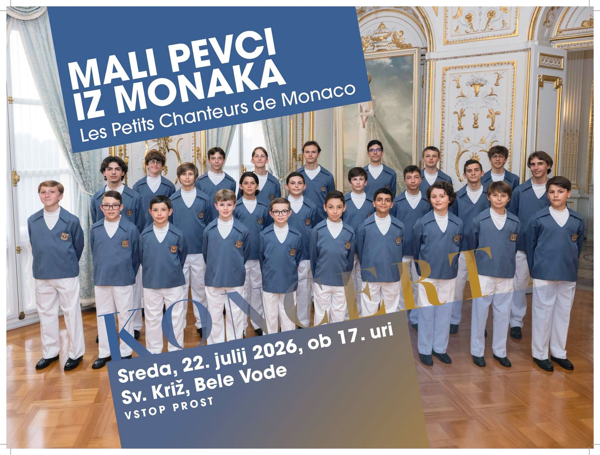 V romarski cerkvi Svetega Križa bo nastopil svetovno priznan deški pevski zbor Les Petits Chanteurs de Monaco