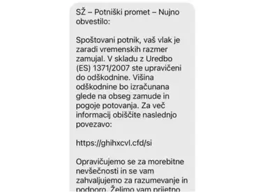 Na Slovenskih železnicah opozarjajo na lažna sporočila v imenu družbe