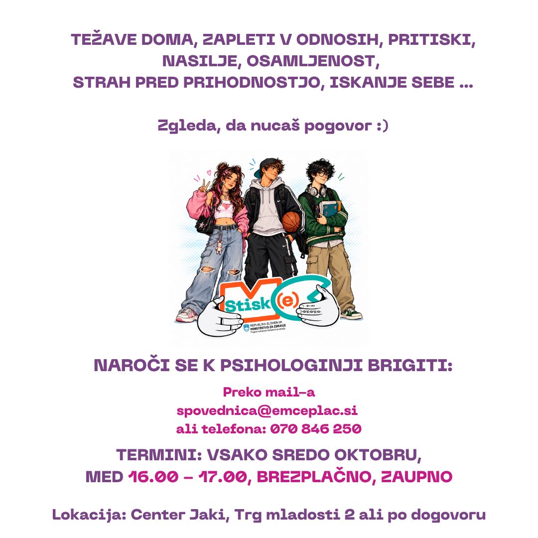 Razbremenilni pogovori za mlade: Maš STISKe pa nucaš pogovor?