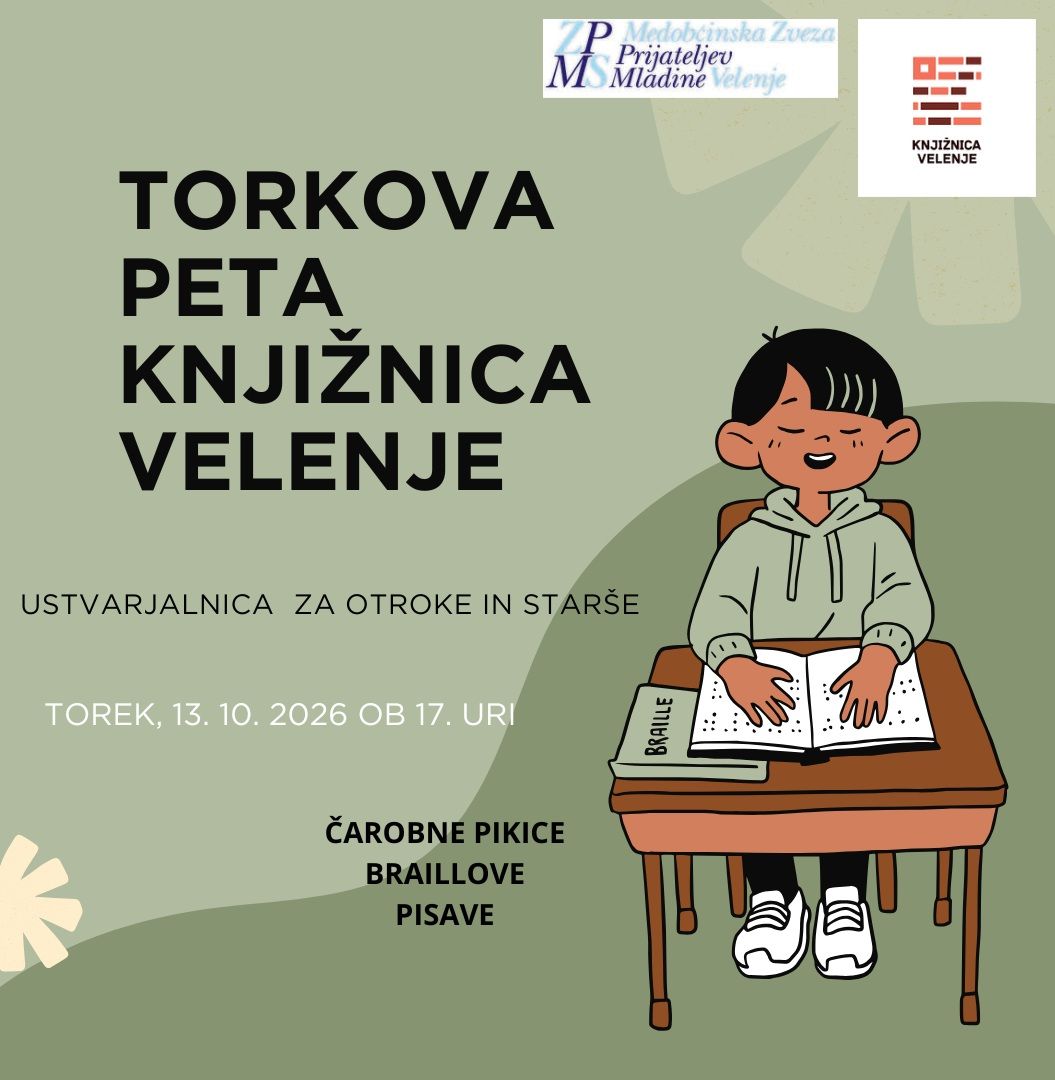 Torkova peta, pravljična ustvarjalnica: Čarobne pikice Braillove pisave