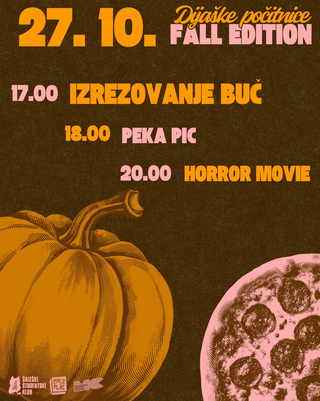 DijaŠŠKe počitnice: Izrezovanje buč, pizze in movie night