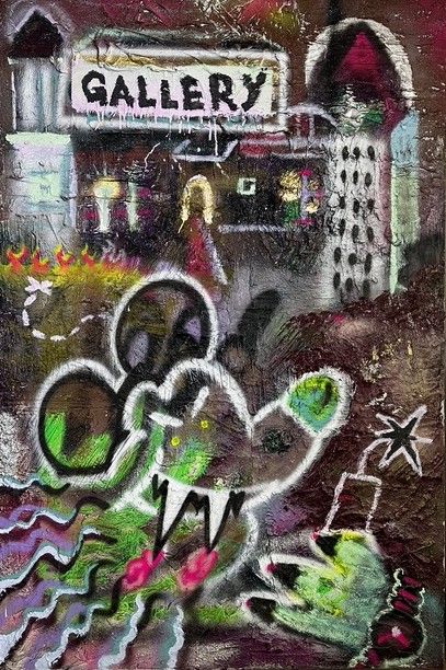 Vodstvo z Miho Majesom po razstavi Udarjanje v nebesni svod