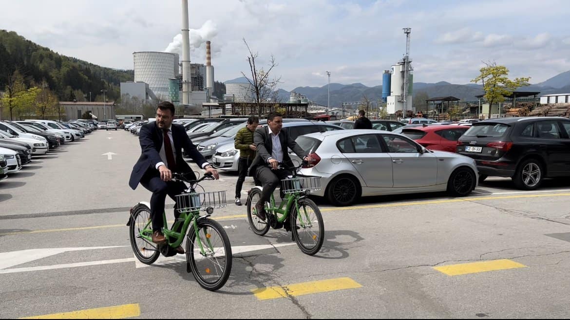 VIDEO: Pri upravni stavbi Premogovnika Velenje bodo postavili novo Bicy postajo
