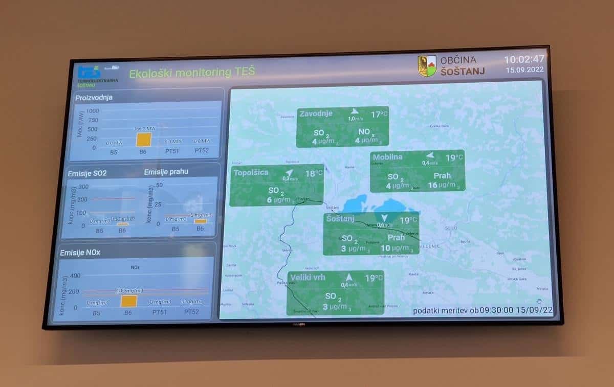 V stavbi Občine Šoštanj namestili prikazovalnik aktualnih podatkov TEŠ