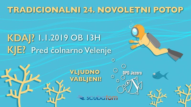 Tradicionalni 24. novoletni potop v Velenjsko jezero