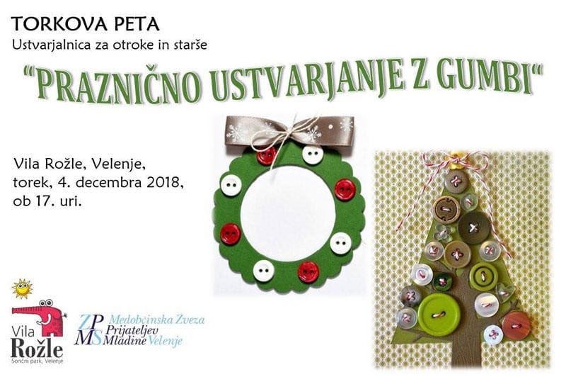 TORKOVA PETA: Praznično ustvarjanje z gumbi