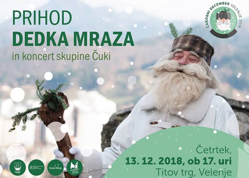 Prihod dedka Mraza ter praznični obiski župana Mestne občine Velenje in dedka Mraza