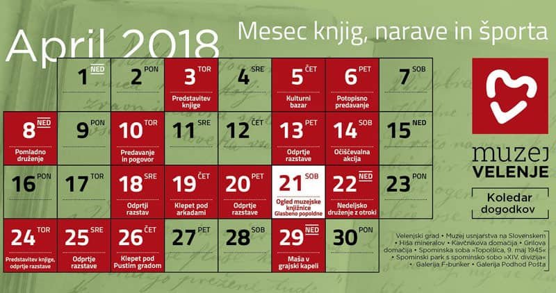 April - mesec knjig, narave in športa