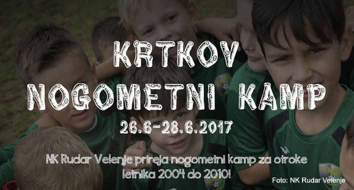 Rudar Velenje premierno organizira Krtkov nogometni kamp
