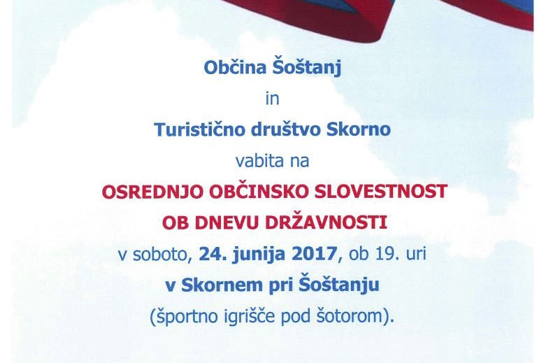 V Šoštanju osrednja občinska slovesnost ob dnevu državnosti