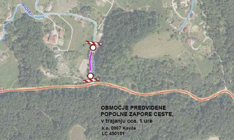 Popolna zapora medkrajevne ceste Šentilj-Ložnica