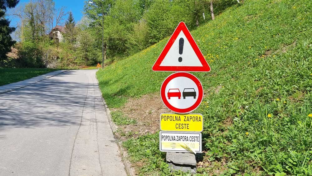Zaprt del vozišča - Cesta IX v Velenju