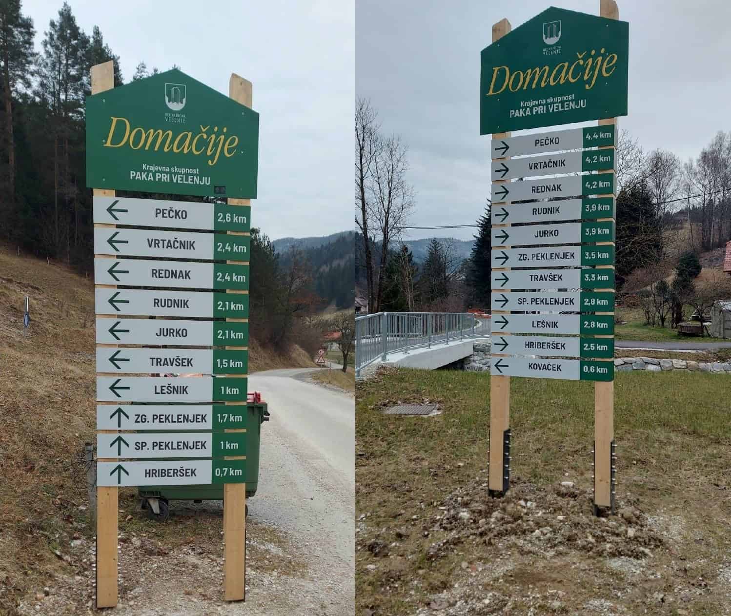 V Paki pri Velenju nove usmerjevalne table do domačij