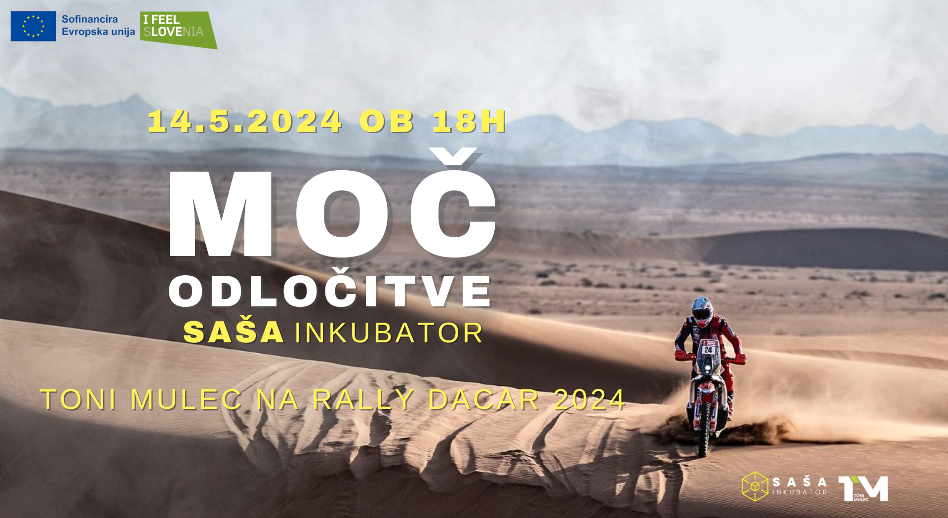 Jutri bo SAŠA inkubator gostil Tonija Mulca, tekmovalca Rally Dakar 2024