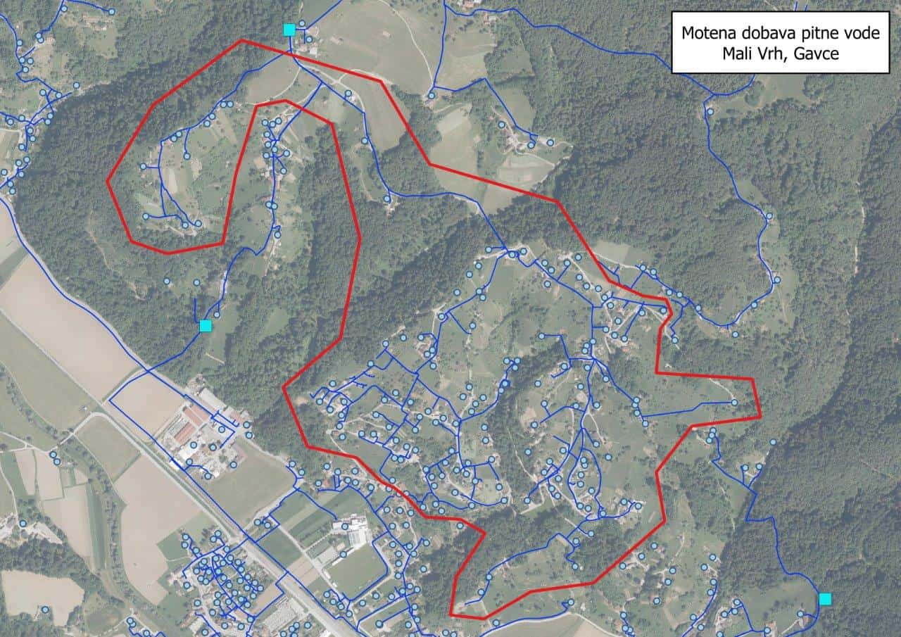 Motnje pri dobavi pitne vode - Mali Vrh in Gavce