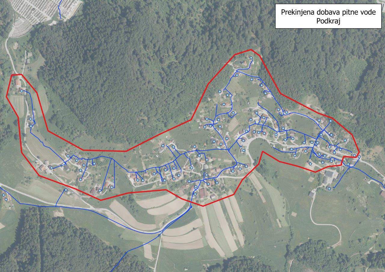 Motnje pri dobavi pitne vode - Podkraj