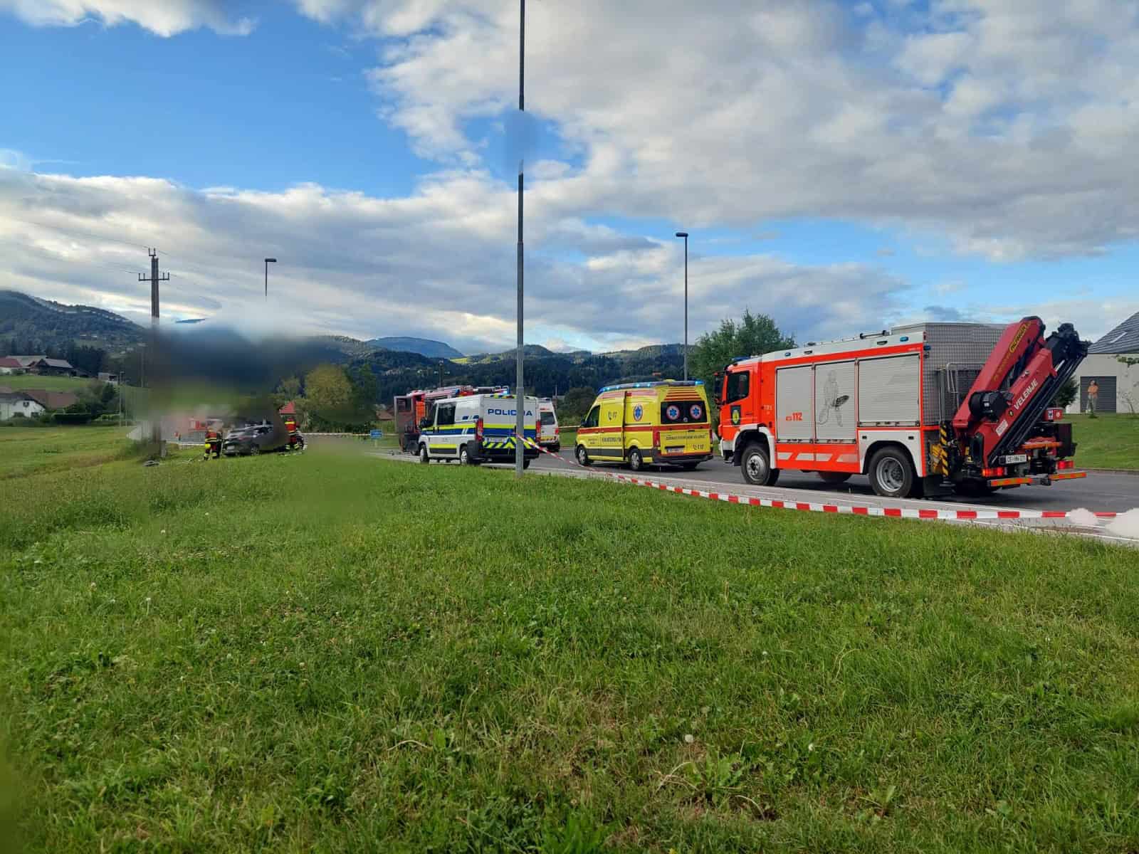 Lokalna cesta Šoštanj - Topolšica zaradi hude prometne nesreče zaprta