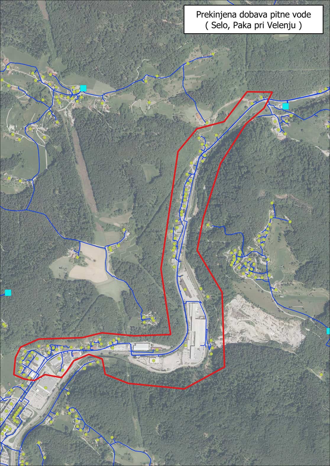 Na območju zaselkov Selo in Paka pri Velenju bo zaradi nujnih vzdrževalnih del motena dobava pitne vode
