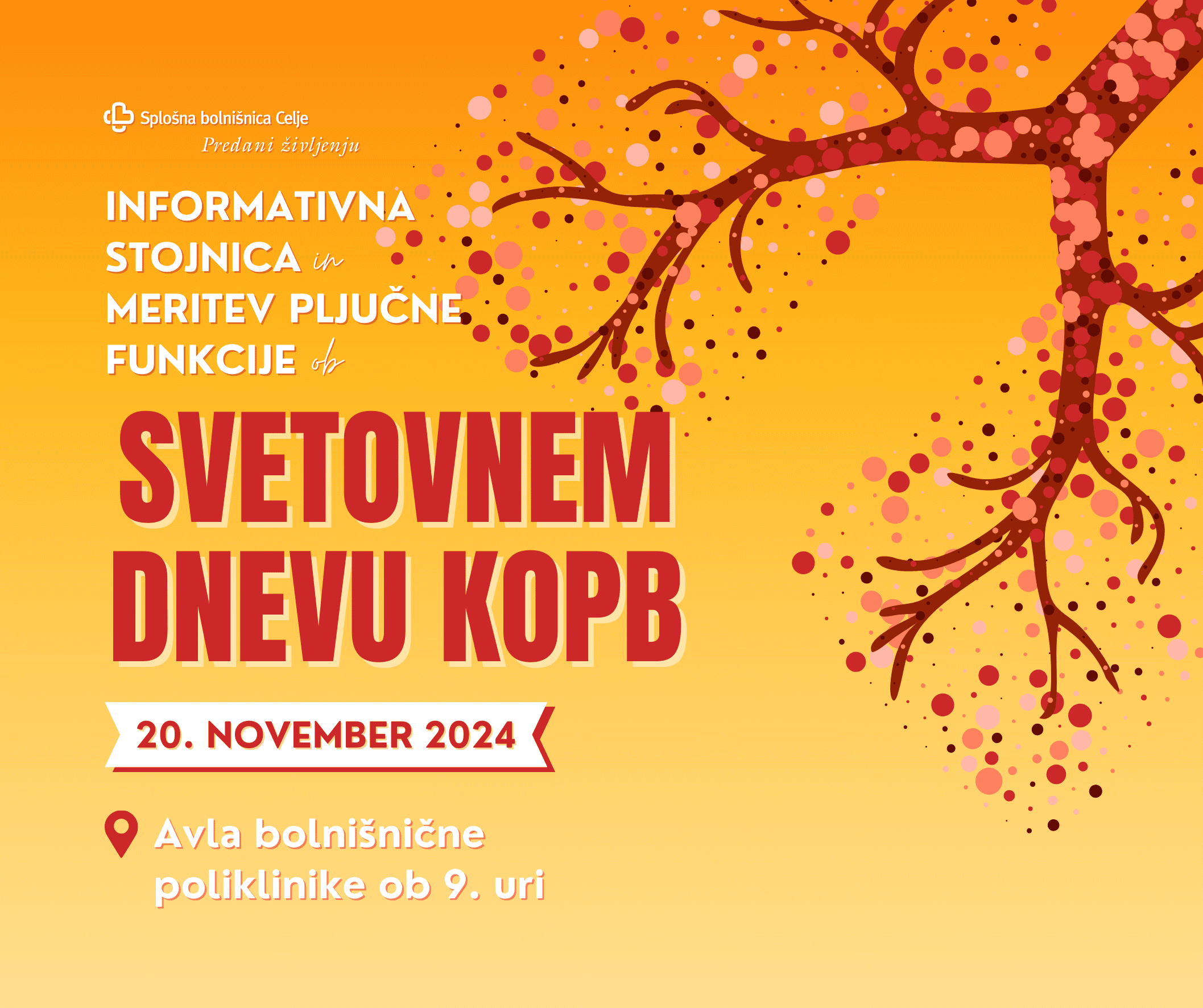 Ob svetovnem dnevu KOPB v Splošni bolnišnici Celje informativna stojnica in brezplačne meritve pljučne funkcije