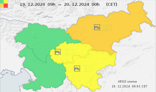 Arso izdal oranžno opozorilo za severovzhod države