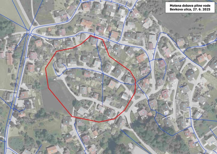 Obvestilo o moteni dobavi pitne vode - Bevkova in Trubarjeva ulica