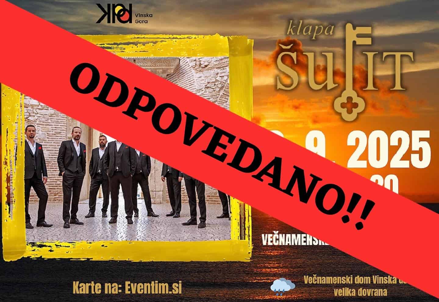 Koncert Klape Šufit v Vinski Gori je odpovedan