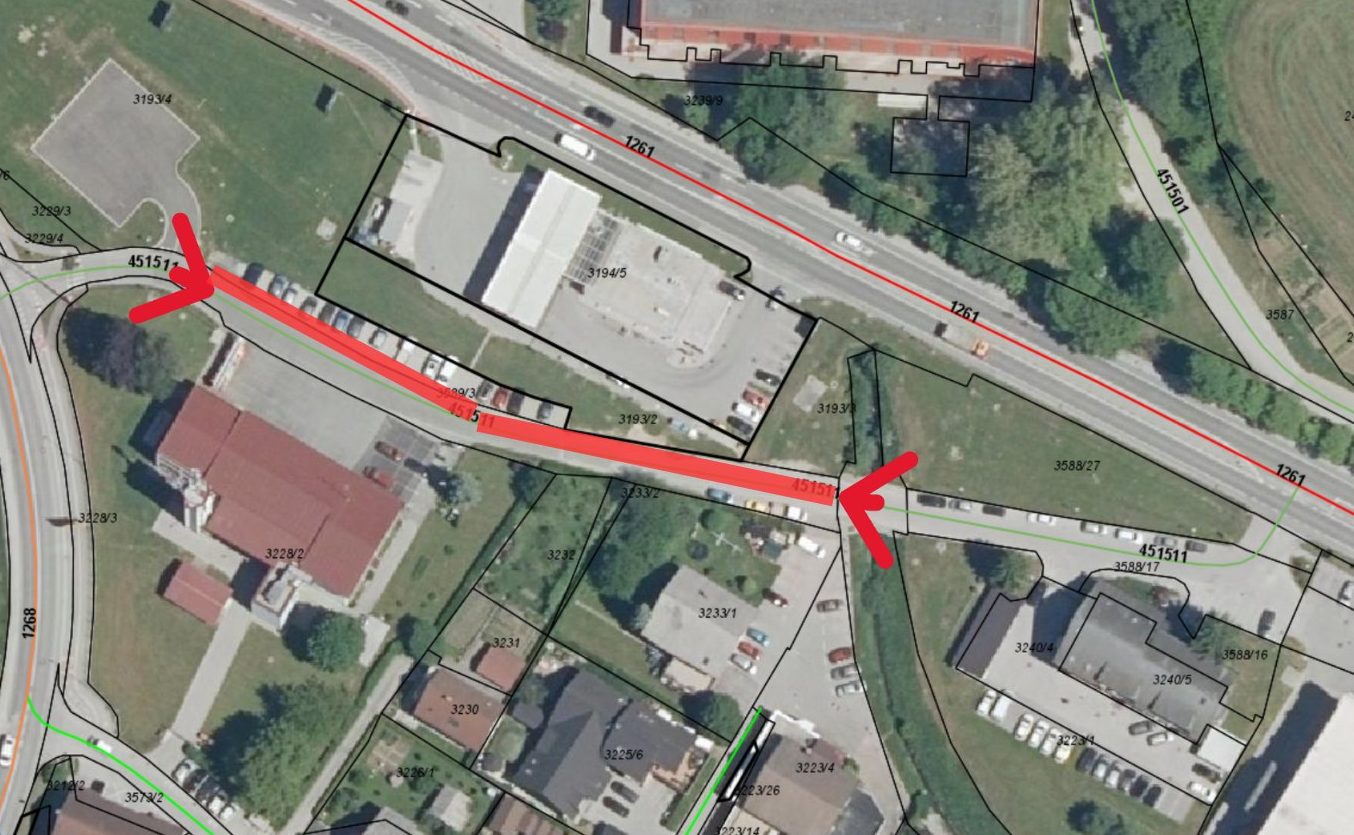 Polovična zapora ceste ob Gasilskem domu Velenje