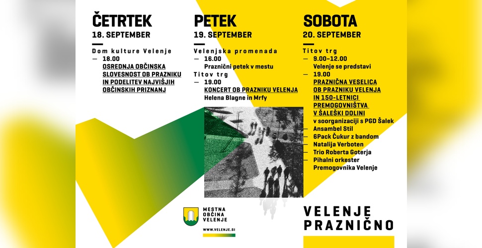 Velenje praznično: Začenja se tridnevno praznovanje