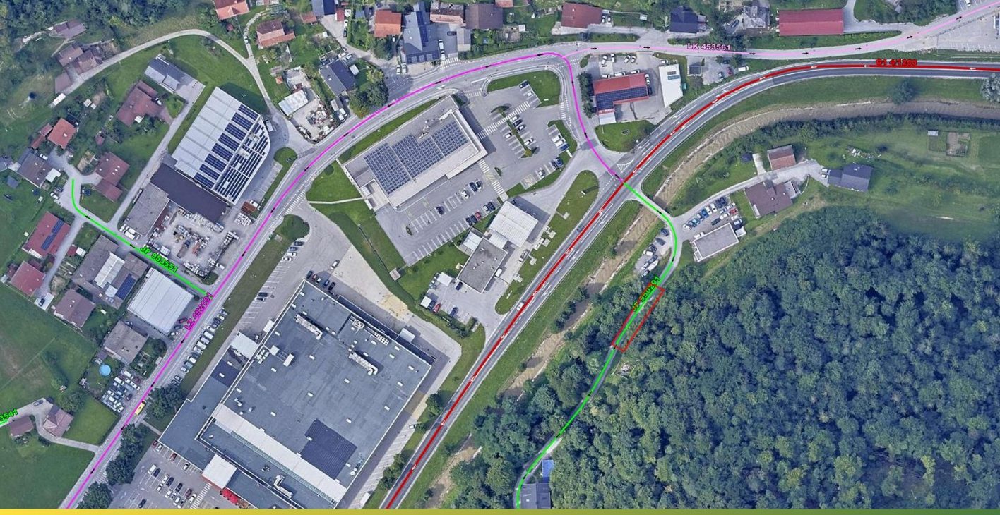 Popolna zapora ceste - odcep Trbul