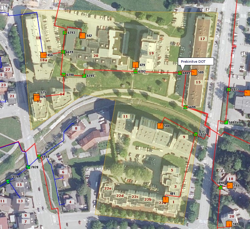 Obvestilo o motnjah dobave toplotne energije na Prešernovi, Jenkovi in Cesti talcev